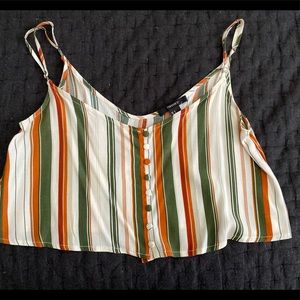 Striped crop tank top